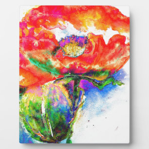 Plaque Photo Poppy Red Solar