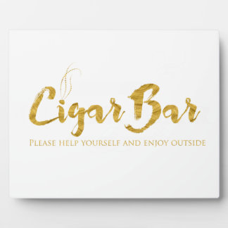 Plaque Photo Porte-cigare Bar Signe Chevalet - Blanc et Or