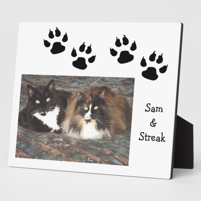 Plaque photo pour animaux à empreintes noires (Côté)