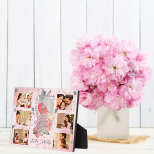 Plaque Photo Pour son rose Noël photo souvenir garde