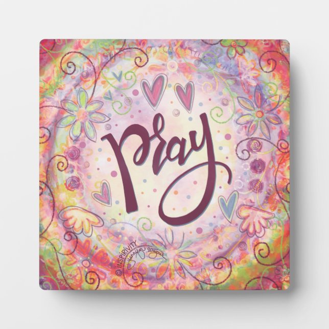 Plaque Photo Pray Pastel rose Joli Fleur Inspirivé Easel (Devant)