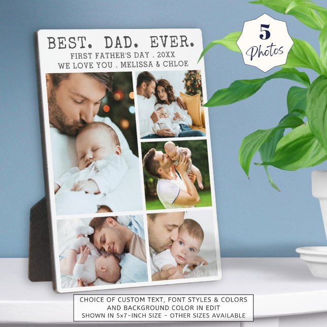 Plaque Photo Première Fête des pères MEILLEUR PAPA JAMAIS Colla (Créateur téléchargé)