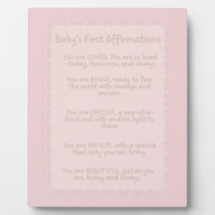 Plaque Photo Premières affirmations de bébé Murserie positive