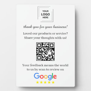 Plaque Photo Présentoir de code QR pour avis Google sur table
