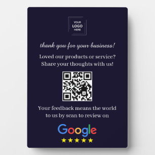 Plaque Photo Présentoir de style chevalet de code QR pour avis