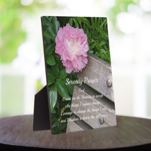 Plaque Photo Prière de sérénité rose pivoine florale