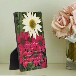 Plaque Photo Prière Sérénité Confleurs rouges Floral