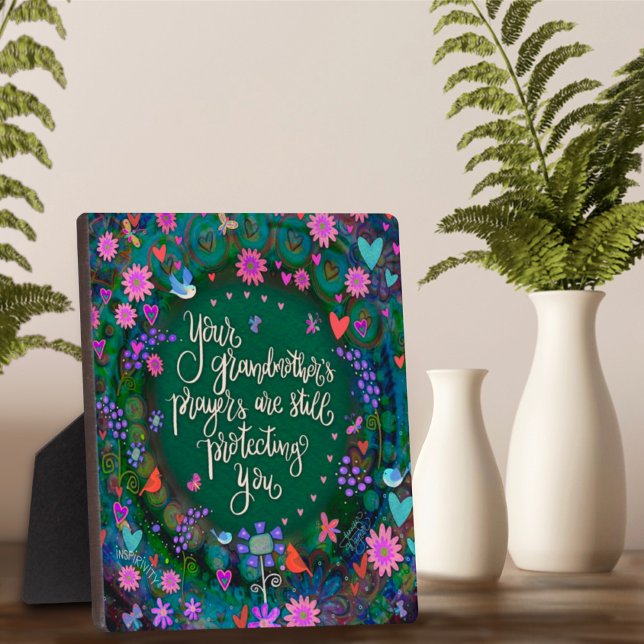 Plaque Photo Prières de grand-mère Plutôt Floral Inspirationnel (Créateur téléchargé)