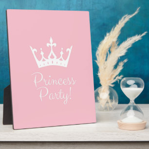 Plaque Photo Princess Party Girly rose et blanc