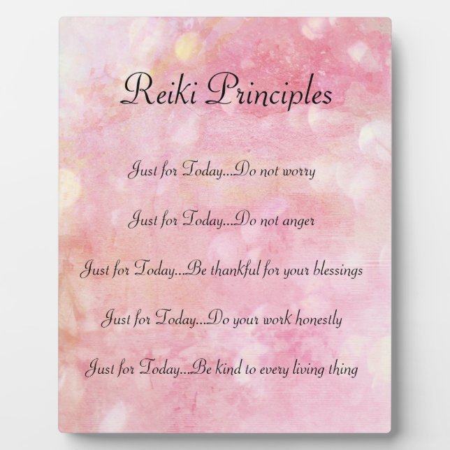 Plaque Photo Principes de Reiki (Devant)