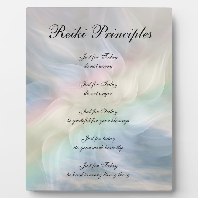 Plaque Photo Principes de Reiki Flower Mandala (Devant)