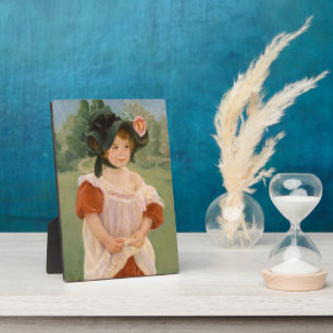 Plaque Photo Printemps : Margot debout dans un jardin 1900