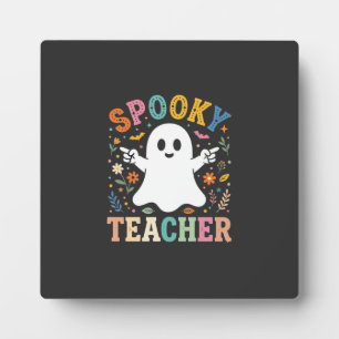 Plaque Photo Prof Enseignant Fantôme Mignon Halloween Design_1