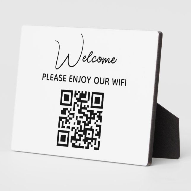 Plaque Photo Profitez De Notre Wifi | WIFI Welcome QR Code (Côté)