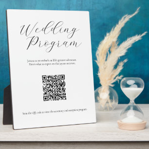 Plaque Photo Programme de mariage minimaliste avec code QR