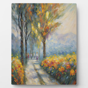 Plaque Photo Promenade d'automne Scène impressionniste
