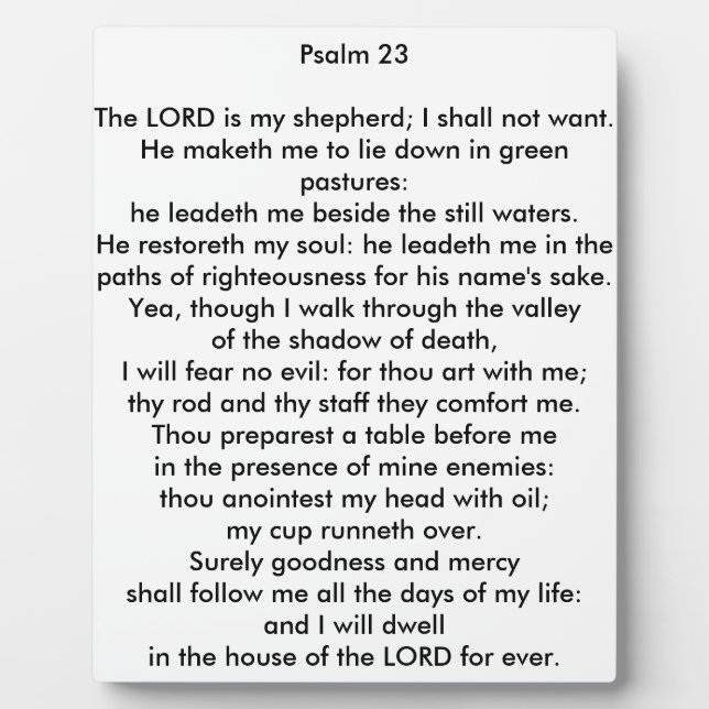 Plaque photo Psalm 23 8x10 (Devant)
