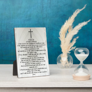 Plaque Photo Psaume 23 KJV Croix de la Bible Cathédrale blanche