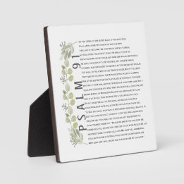 Plaque Photo Psaume 91 Aquarelle Eucalyptus Art Biblique