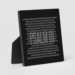 Plaque Photo Psaume 91 Bible moderne noir et blanc Écriture