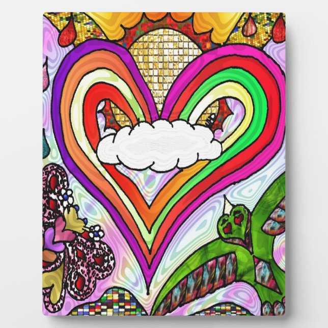 Plaque Photo Psychédélic Rainbow Heart (Devant)