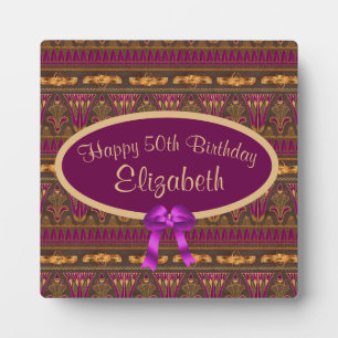 Plaque Photo Purple Gold Art Déco Imprimer 50e anniversaire