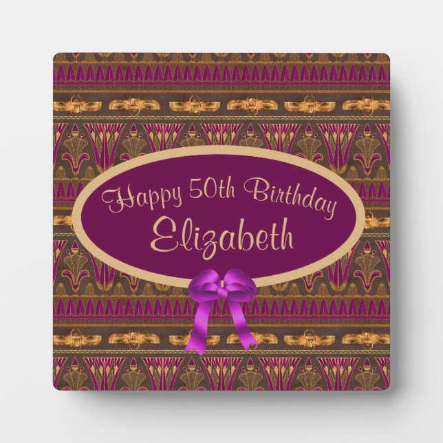 Plaque Photo Purple Gold Art Déco Imprimer 50e anniversaire (Devant)
