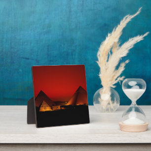 Plaque Photo Pyramides au coucher de soleil rouge