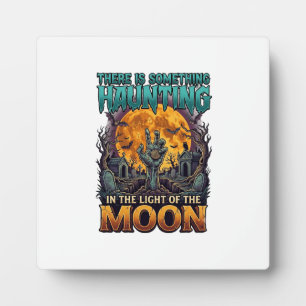 Plaque Photo Quelque chose hantant lune Halloween Zombie Main G