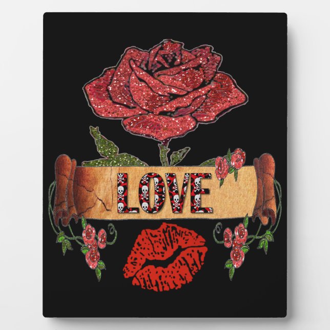 Plaque Photo RAB Rockabilly Saint-Valentin Roses, Amour & Rouge (Devant)