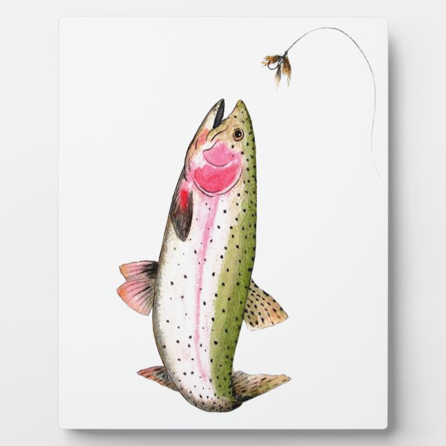 Plaque Photo Rainbow Trout Fly (Devant)