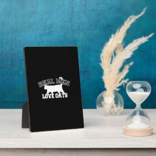Plaque Photo Real Men Love Cats Design graphique sur Décor Noir