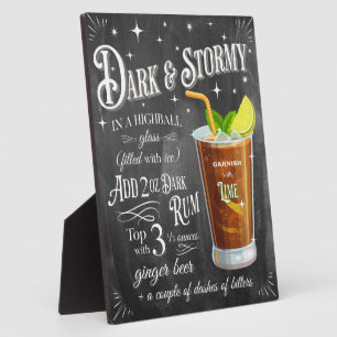 Plaque Photo Recette de tableau noir et Stormy