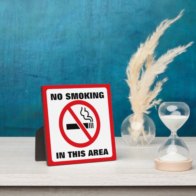 Plaque Photo Red and White No Smoking (Insitu)