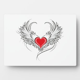 Plaque Photo Red Angel Coeur avec ailes