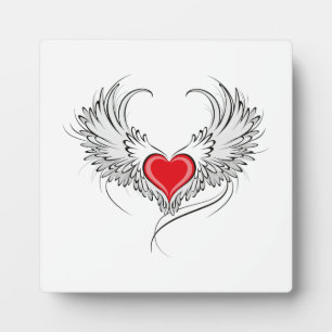 Plaque Photo Red Angel Coeur avec ailes