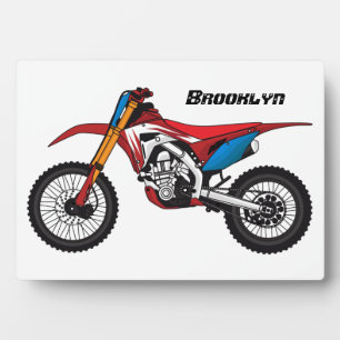Plaque Photo Red dirt bike motorcycle