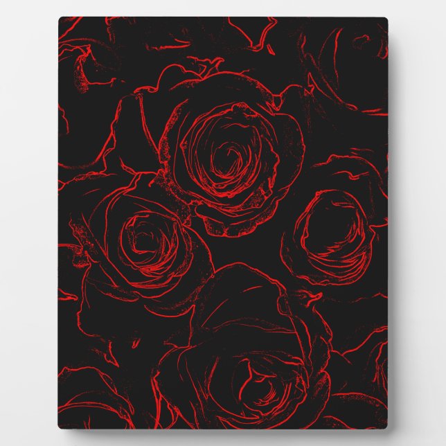 Plaque Photo Red Roses Arrière - plan noir (Devant)