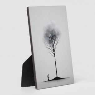 Plaque Photo Réflexion Solitaire Minimaliste Noir et Blanc