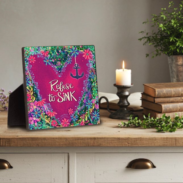 Plaque Photo Refus floral rose pour couler l'inspirété Ancre (Créateur téléchargé)