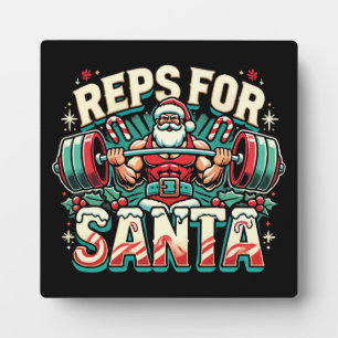 Plaque Photo Reps pour Père Noël - Funny Christmas Fitness