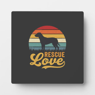 Plaque Photo Rescue Love Retro Dog Sunset_1