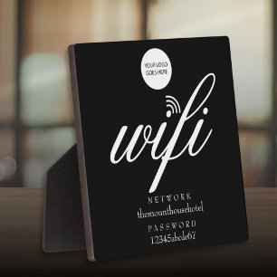 Plaque Photo Réseau Wifi et Mot de Passe Votre Logo Signal