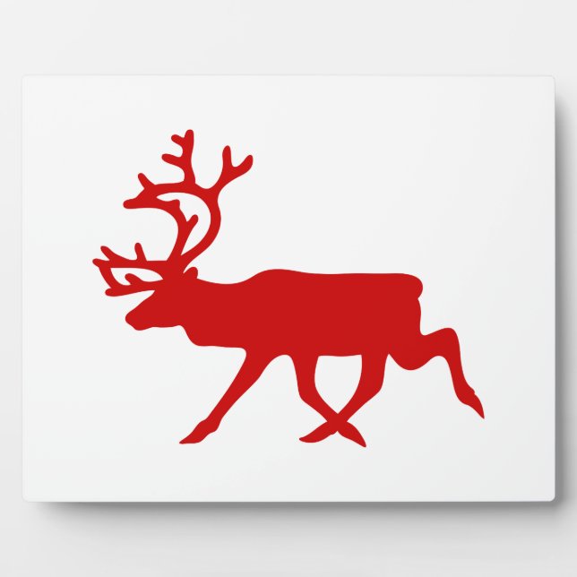 Plaque Photo Rindeer rouge / Silhouette caribou (Devant)