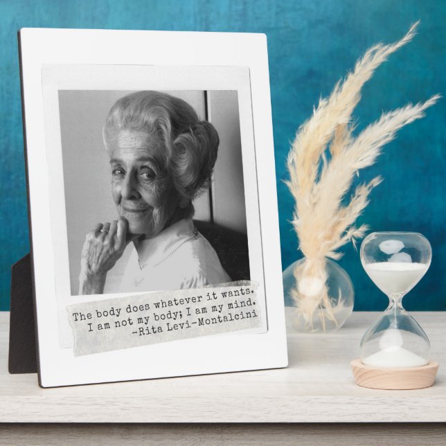 Plaque Photo Rita Levi-Montalcini cite les femmes dans la scien (Côté)