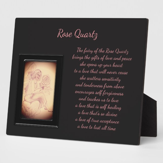 Plaque Photo Rose Quartz Crystal Fairy (Côté)