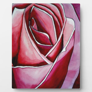 Plaque Photo Rose Rose macro fleurs aquarelle art abstrait