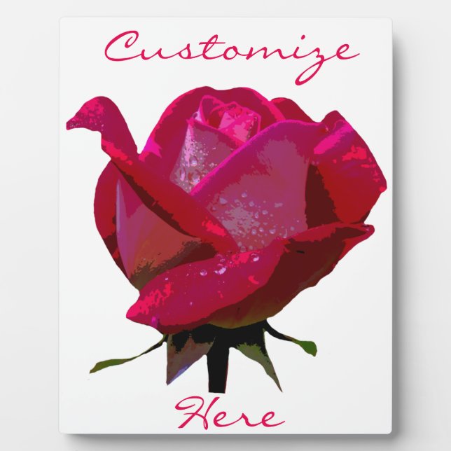 Plaque Photo Rose rouge valentine (Devant)