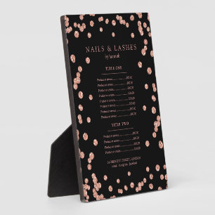 Plaque Photo Rose simple Parties scintillant or Confetti Menu P