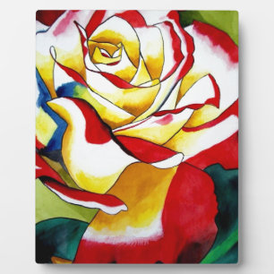 Plaque Photo Rose thé aquarelle peinture originale Fleur